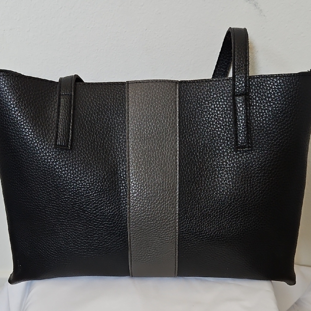 Vince Camuto Black and Gray Tote Bag